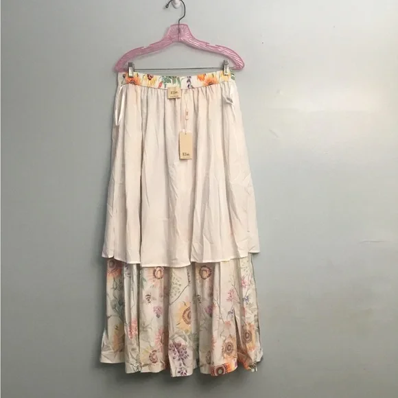 Elie Tahari White and Purple Floral Skirt - Picture 2 of 16